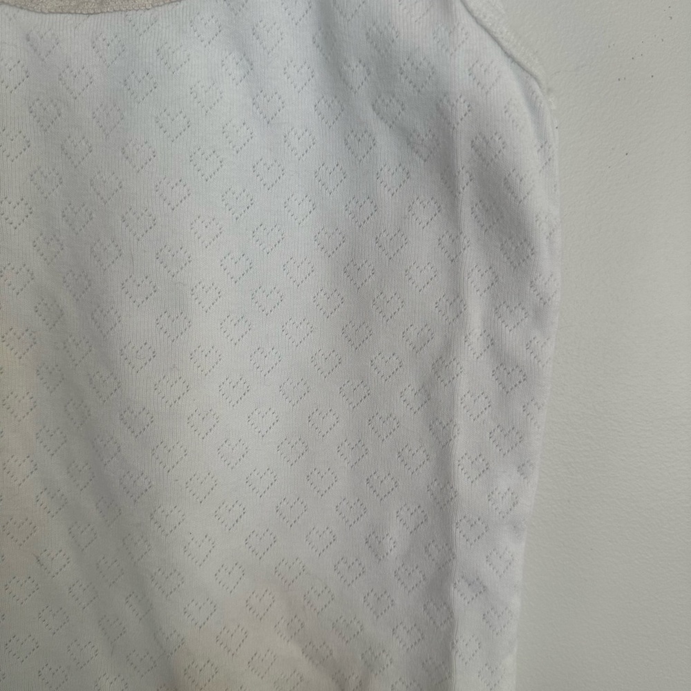 Brandy Melville White‎ Heart Knit Cami Tank One Size - Picture 3 of 5